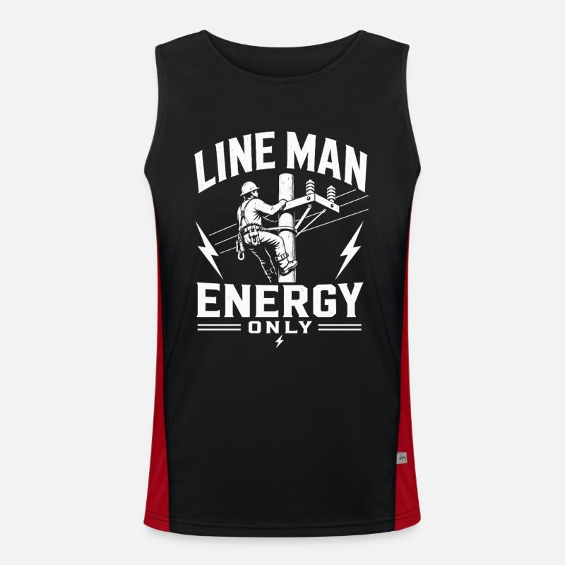 Engineering Engineer Electrician Lineman Design - Men's Functional Contrast Tank Top - black/red