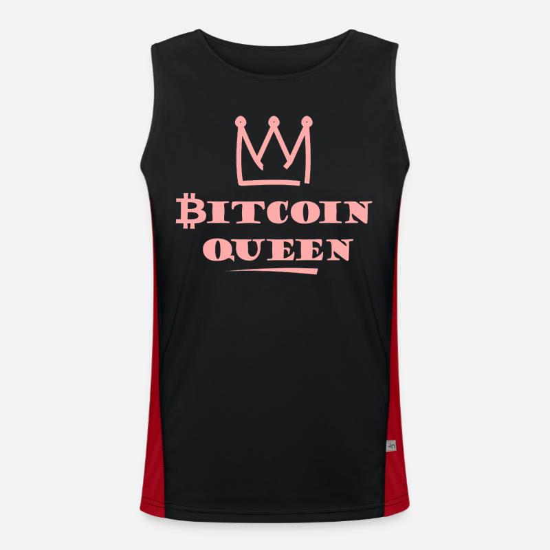 Bitcoin Queen Pink Crown - Men's Functional Contrast Tank Top  - black/red