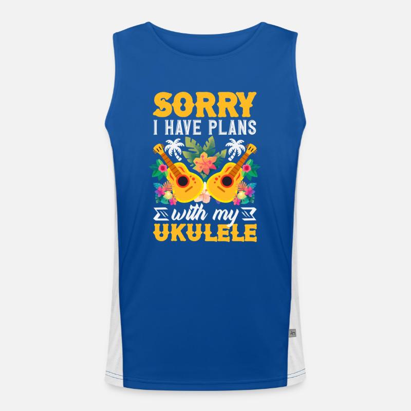 Sorry I Have Plans With My Ukulele Hawaii Musiker Men's Functional Contrast Tank Top 
