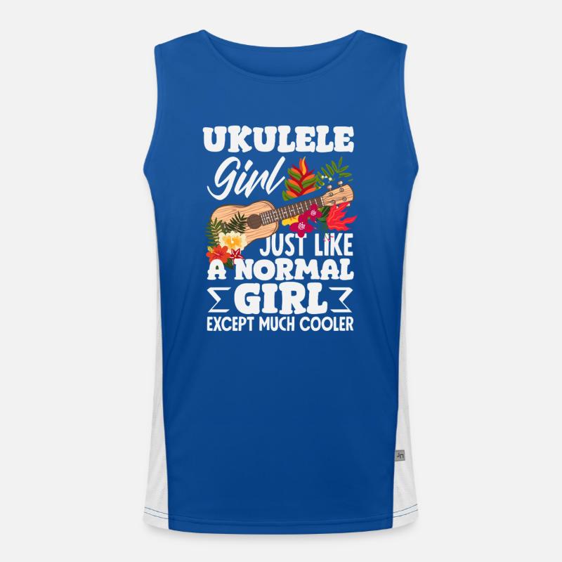 Never Underestimate A Girl With A Ukulele Hawaii Men's Functional Contrast Tank Top 