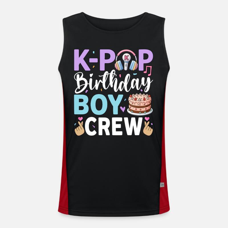 K-Pop Birthday Boy Crew - Men's Functional Contrast Tank Top  - black/red
