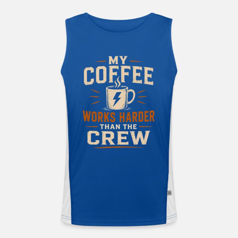 Lineman Humor Power Cable Coffee Men's Functional Contrast Tank Top 
