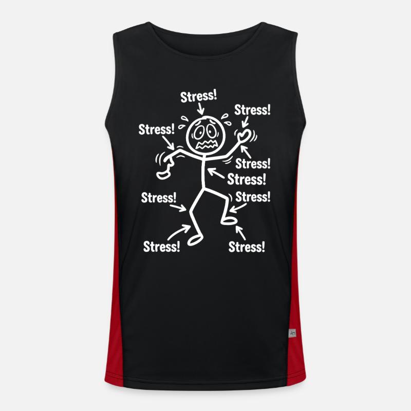 stress_figur_pfeile - Men's Functional Contrast Tank Top  - black/red