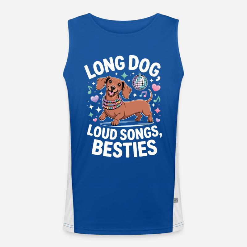 Dackel Disco Funktionelles Kontrast-Tank Top für Männer 