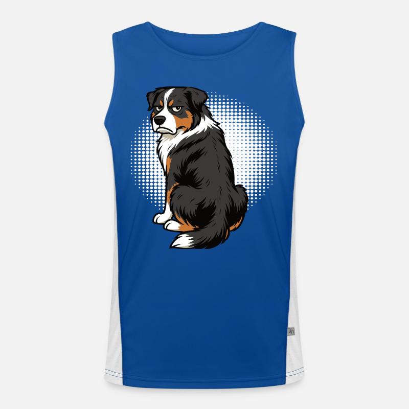 Australian Shepherd Aussie Aussiebesitzer Aussies Funktionelles Kontrast-Tank Top für Männer 