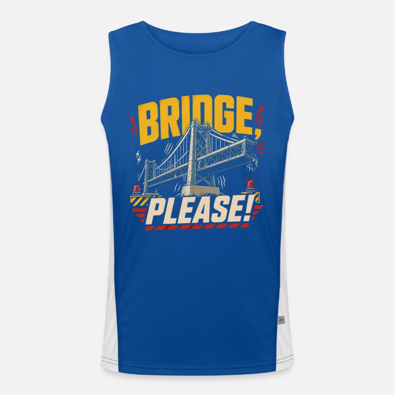 Bridge Engineer Civil Engineering Men's Functional Contrast Tank Top 
