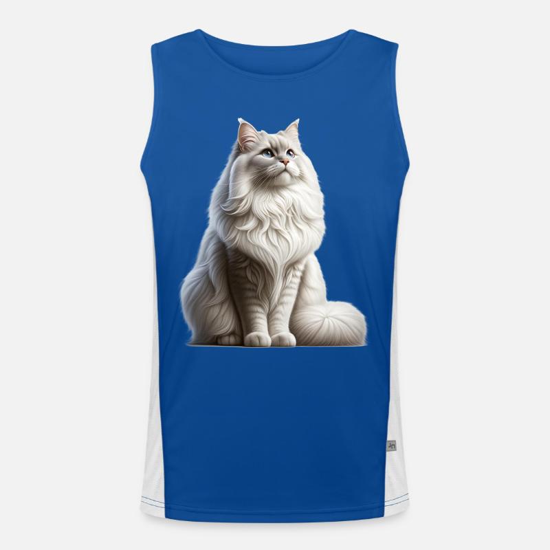 Türkisch Angorakatze Funktionelles Kontrast-Tank Top für Männer 