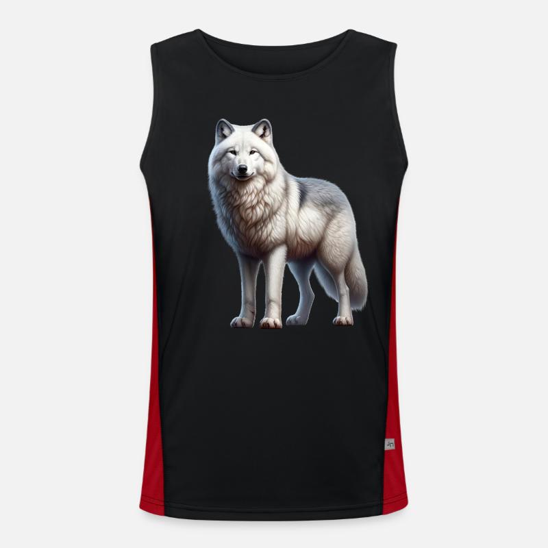 Arctic wolf - Men's Functional Contrast Tank Top - black/red
