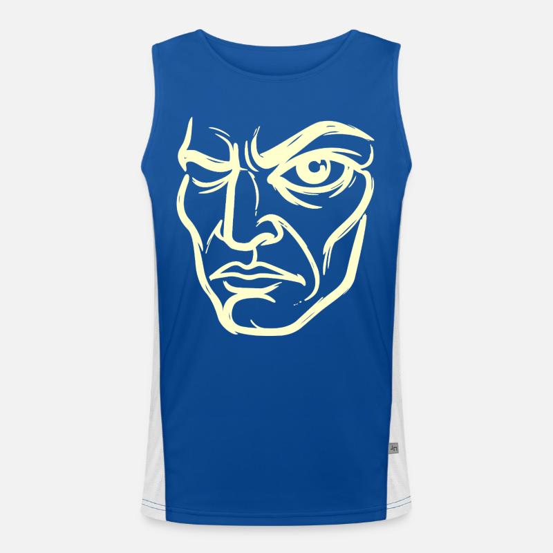 Abstract portrait "The Observer" Men's Functional Contrast Tank Top 