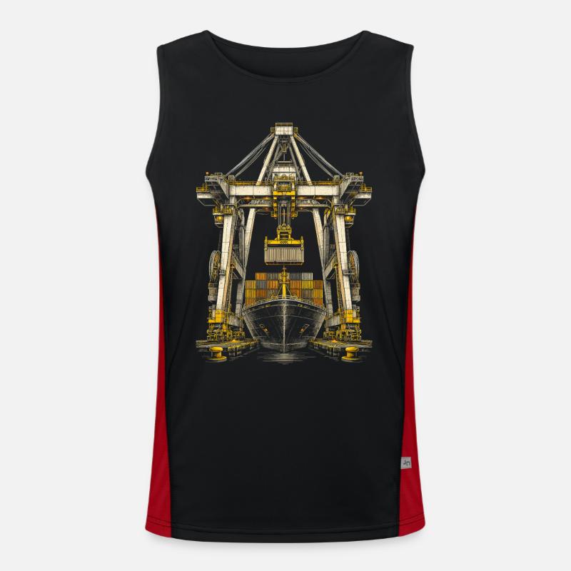 docker - Men's Functional Contrast Tank Top - black/red