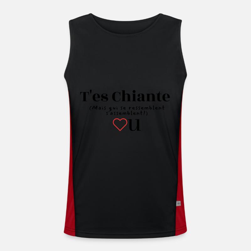 T'es Chiante , Mais je t'aime quand même. Débardeur respirant contrasté Homme 