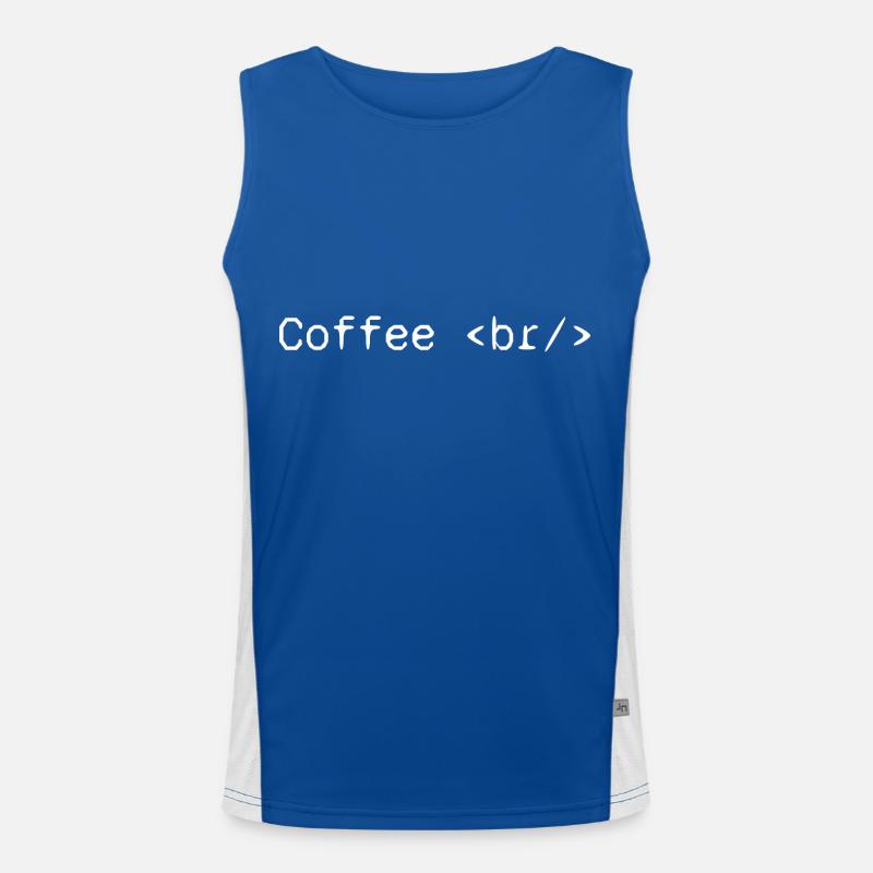 Café web developer humor funny Men's Functional Contrast Tank Top 