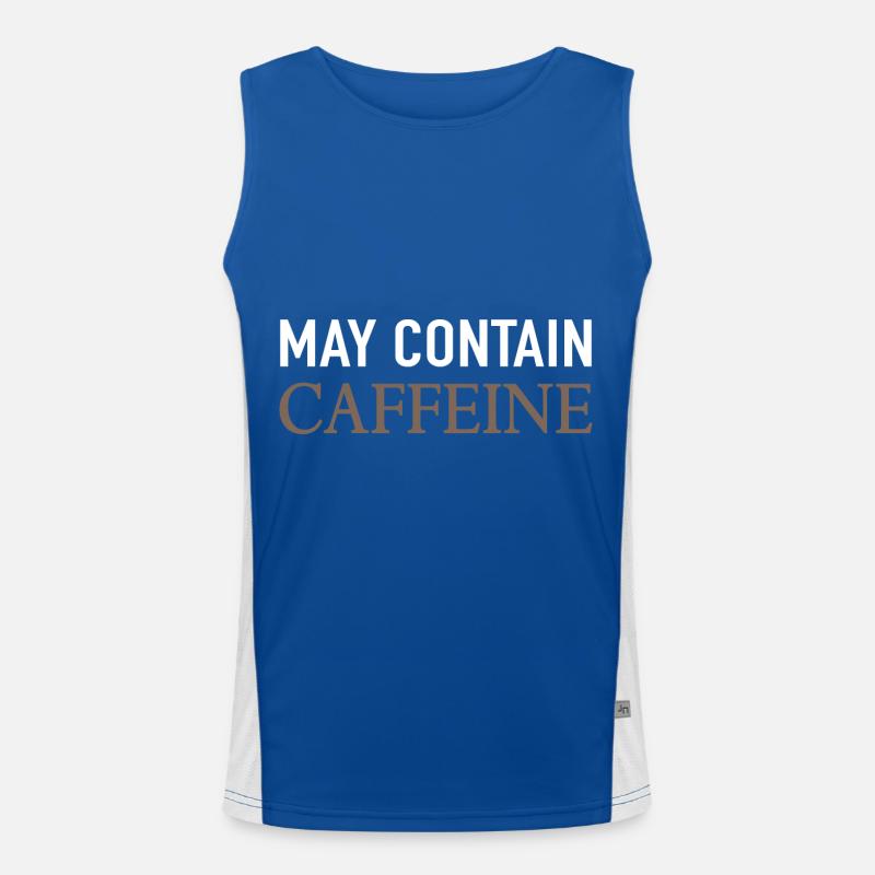 May Contain Caffeine Kaffee Spruch Funktionelles Kontrast-Tank Top für Männer 