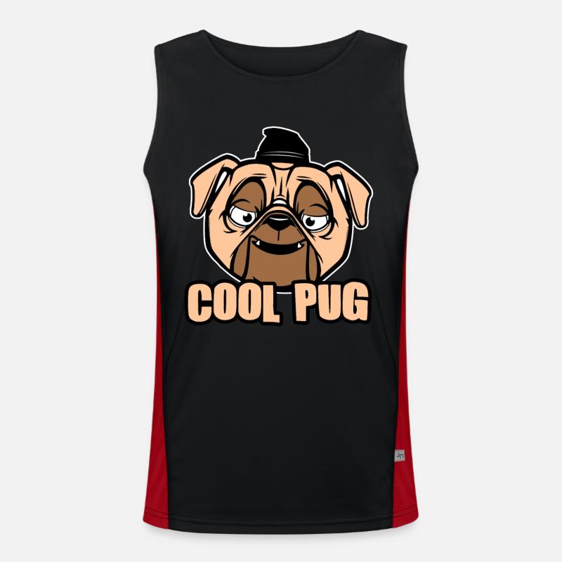 Hund Hunde Tier Haustier Süss Comic Geschenk Funktionelles Kontrast-Tank Top für Männer 