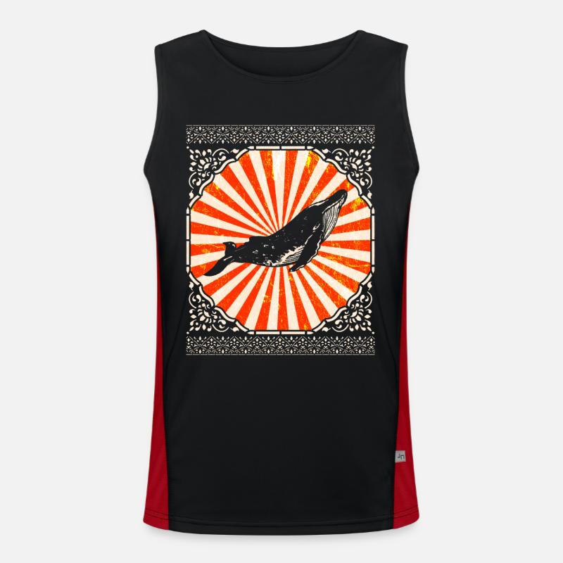 Whale blue whale humpback whale orca ocean gift Men's Functional Contrast Tank Top 
