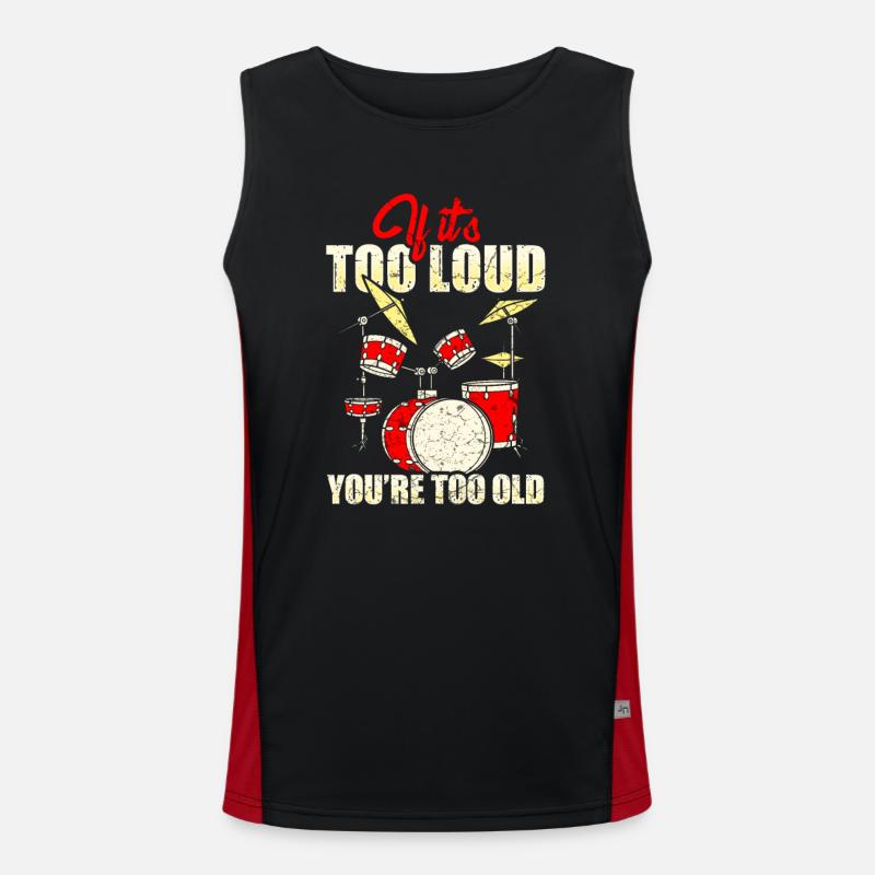 Drummer percussion drummer - Men's Functional Contrast Tank Top  - black/red