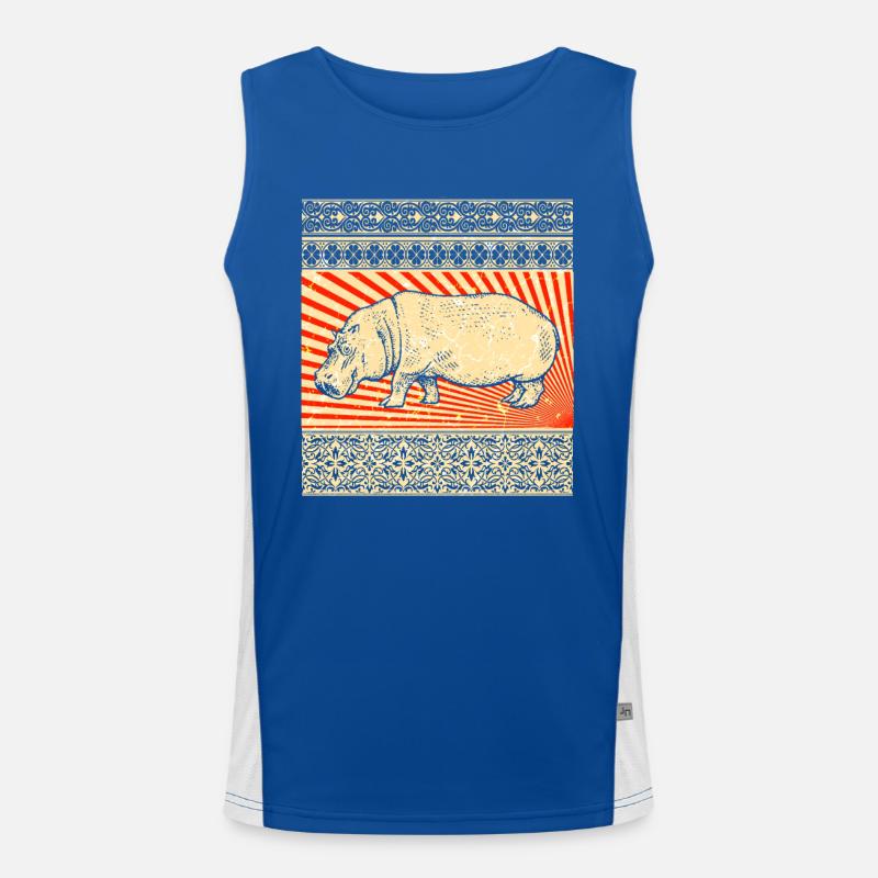 Flusspferd Nilpferd Hippo Funktionelles Kontrast-Tank Top für Männer 