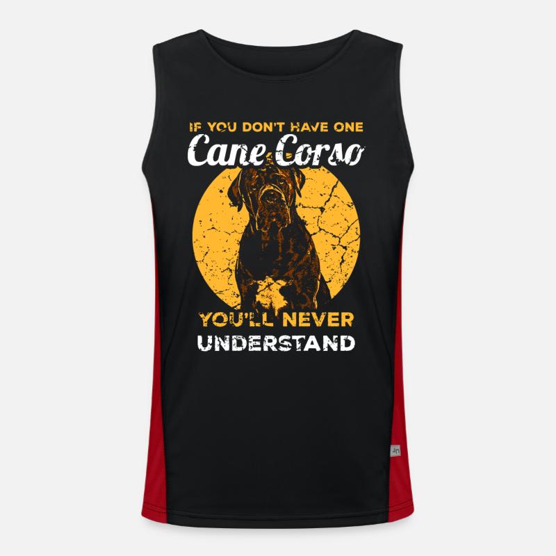 Cane Corso Hund Welpe Funktionelles Kontrast-Tank Top für Männer 