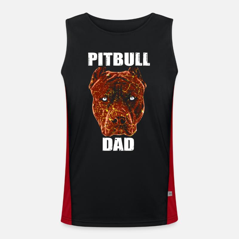 Pit bull father Men's Functional Contrast Tank Top 