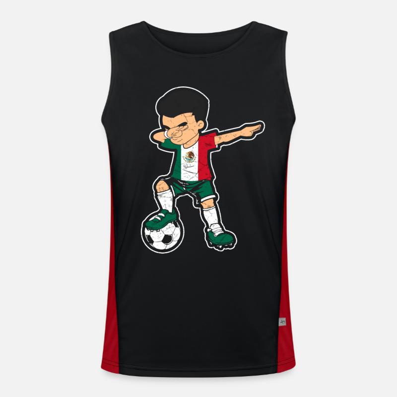 Fußball Mexico Funktionelles Kontrast-Tank Top für Männer 