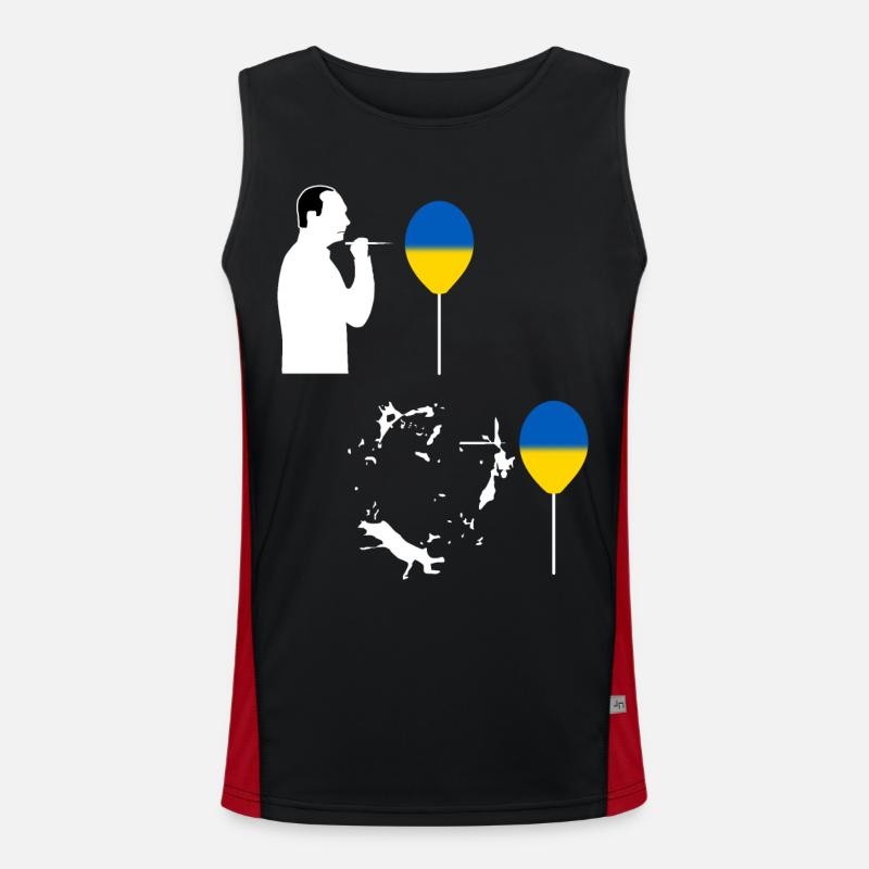 Un ballon ukrainien éclate Poutine (Blanc) Débardeur respirant contrasté Homme 
