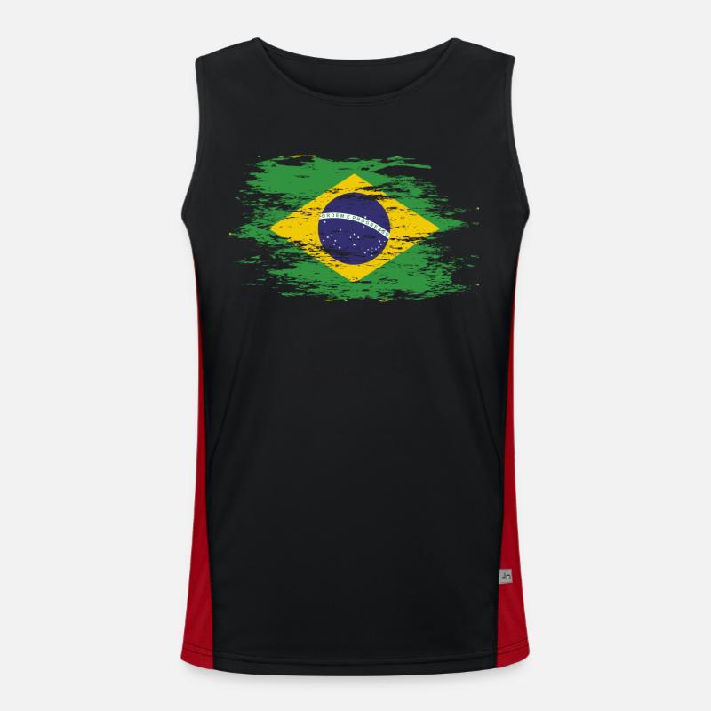 Brésil utilisé Débardeur respirant contrasté Homme 