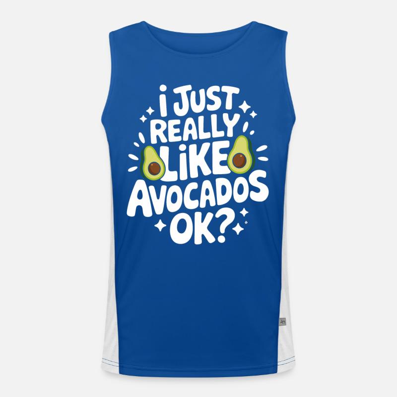 Avocado Essen Guacamole Vegan Funktionelles Kontrast-Tank Top für Männer 