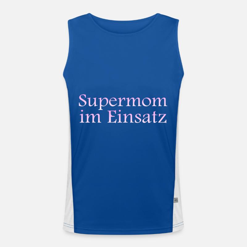 Supermom im Einsatz Funktionelles Kontrast-Tank Top für Männer 