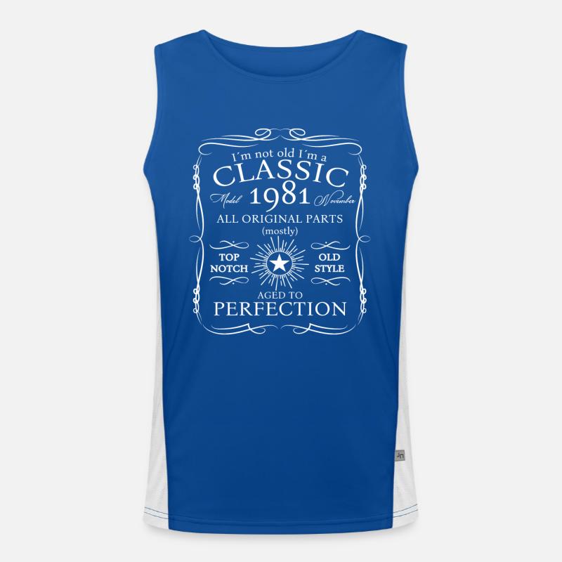 Klassiker November 1981 41. Geburtstag Geschenk Funktionelles Kontrast-Tank Top für Männer 