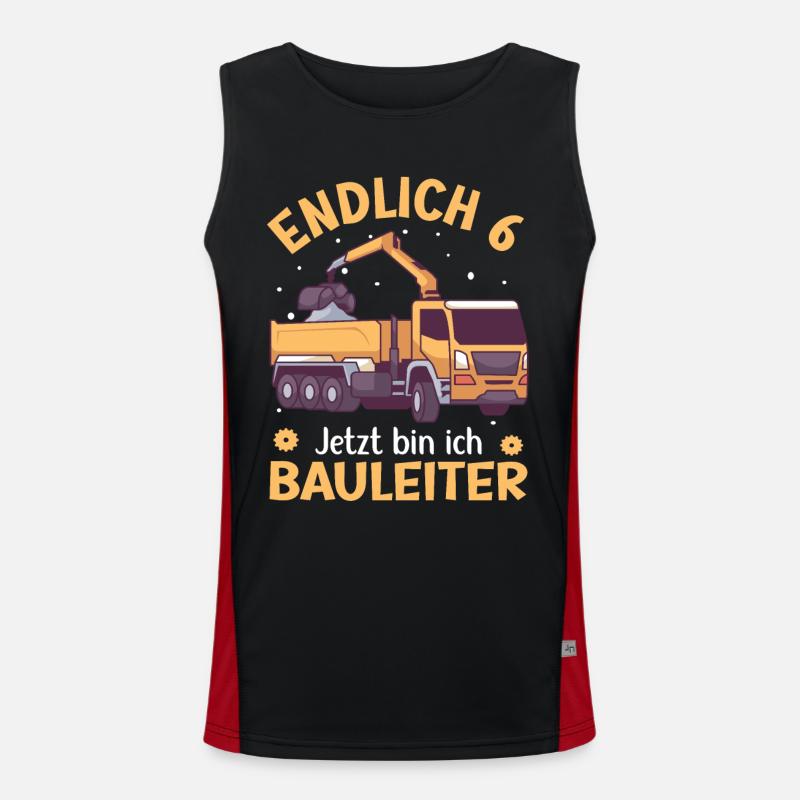 6. Geburtstag Junge Kipper Design Endlich 6 Funktionelles Kontrast-Tank Top für Männer 