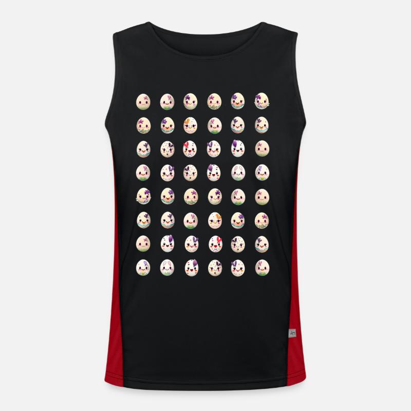 Bunte Ostereier Osterei Muster Ostern Funktionelles Kontrast-Tank Top für Männer 