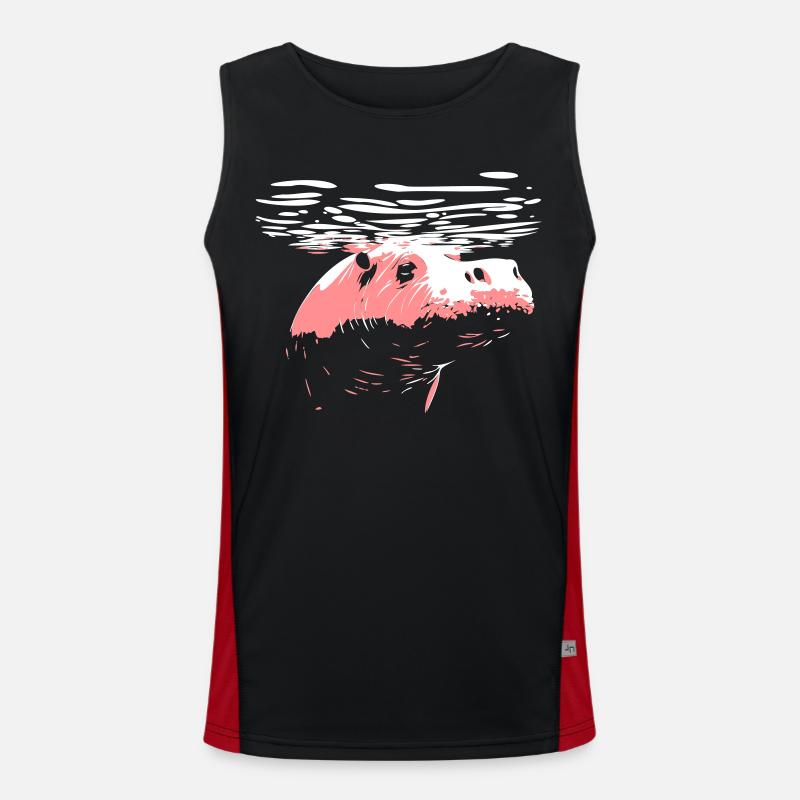 Flusspferd Funktionelles Kontrast-Tank Top für Männer 