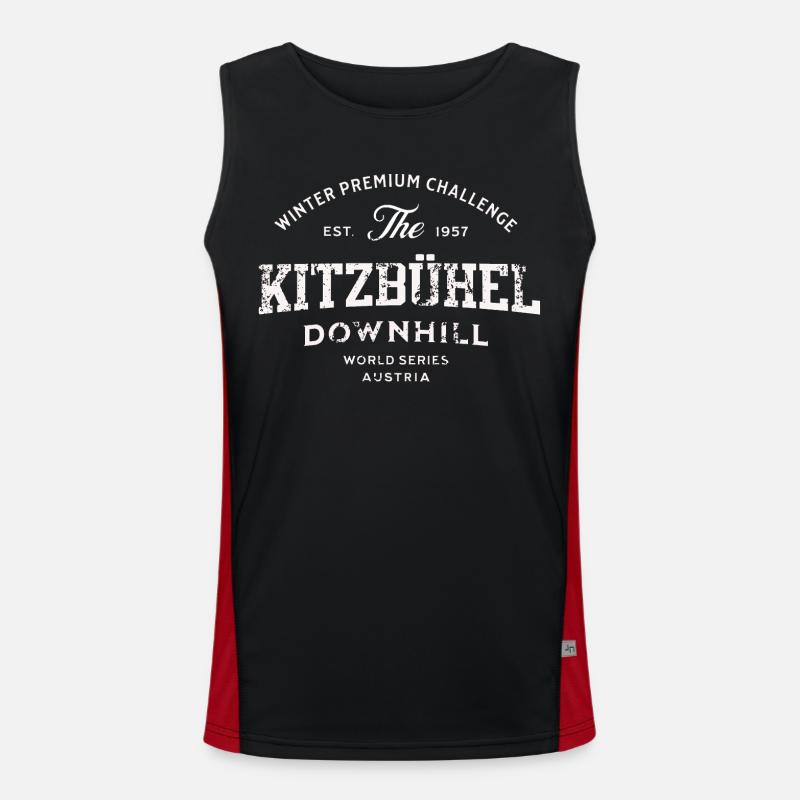 Kitzbüheler Abfahrts-WM Funktionelles Kontrast-Tank Top für Männer 
