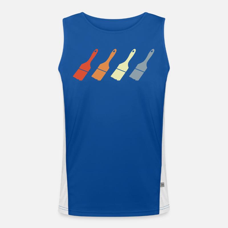 Painting Brush Men's Functional Contrast Tank Top 