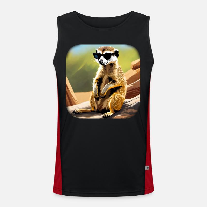 Suricate mignon avec lunettes de soleil Débardeur respirant contrasté Homme 