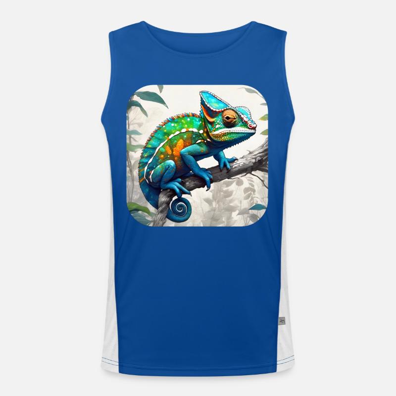 Cool Camouflage Chameleon Men's Functional Contrast Tank Top 
