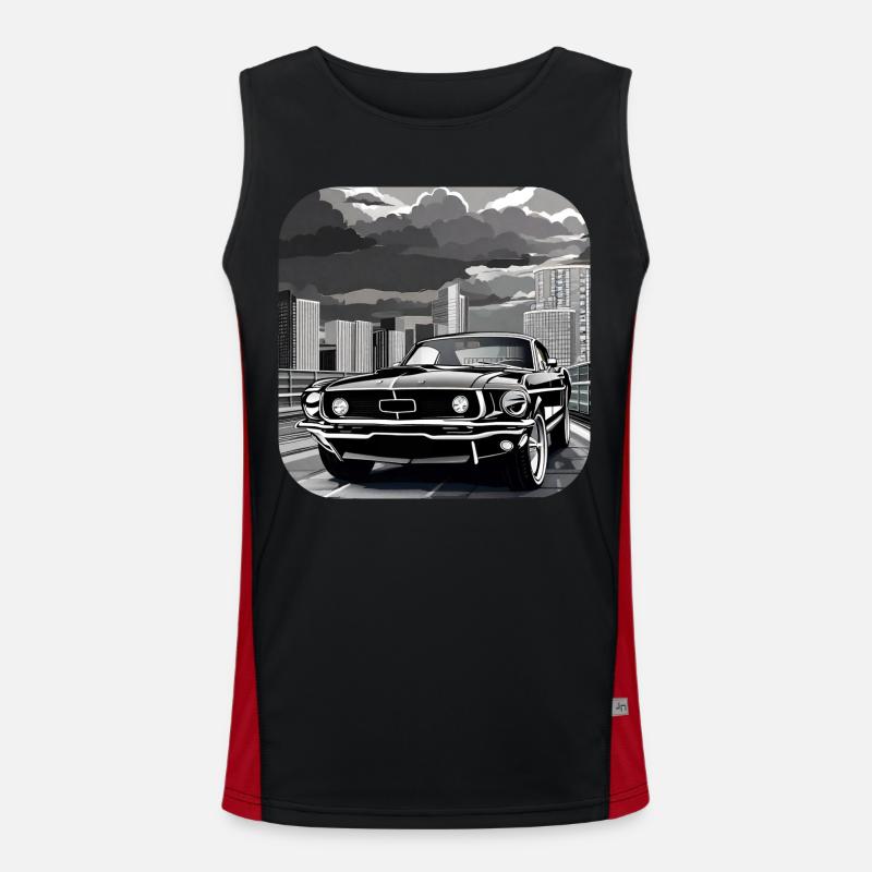 Oldtimer Drift Auto Turbo Rallye Funktionelles Kontrast-Tank Top für Männer 