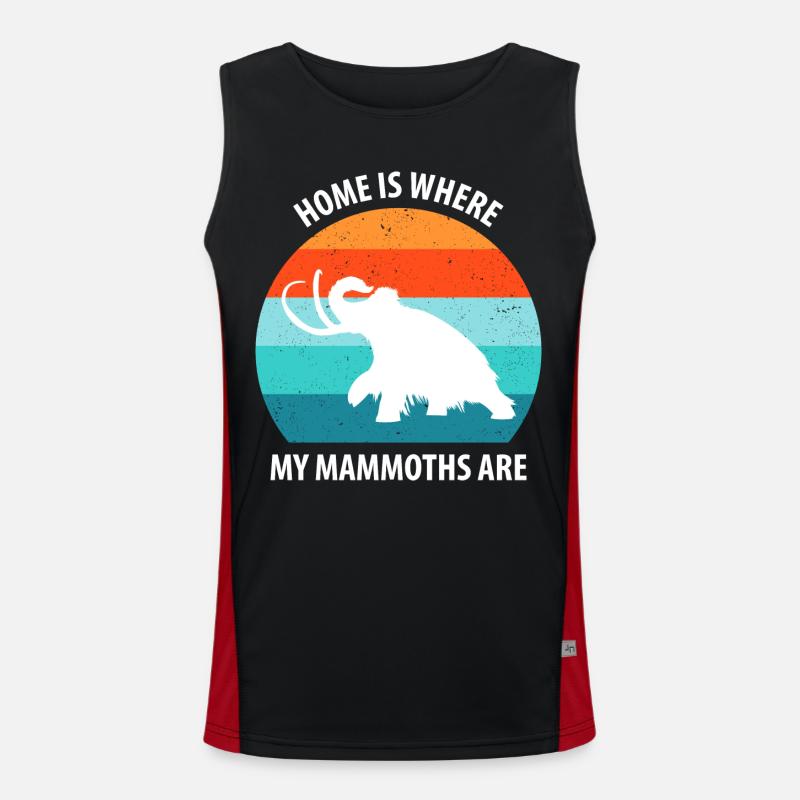 Lustiges Mammut Steinzeit Eiszeit Design Urzeit Funktionelles Kontrast-Tank Top für Männer 