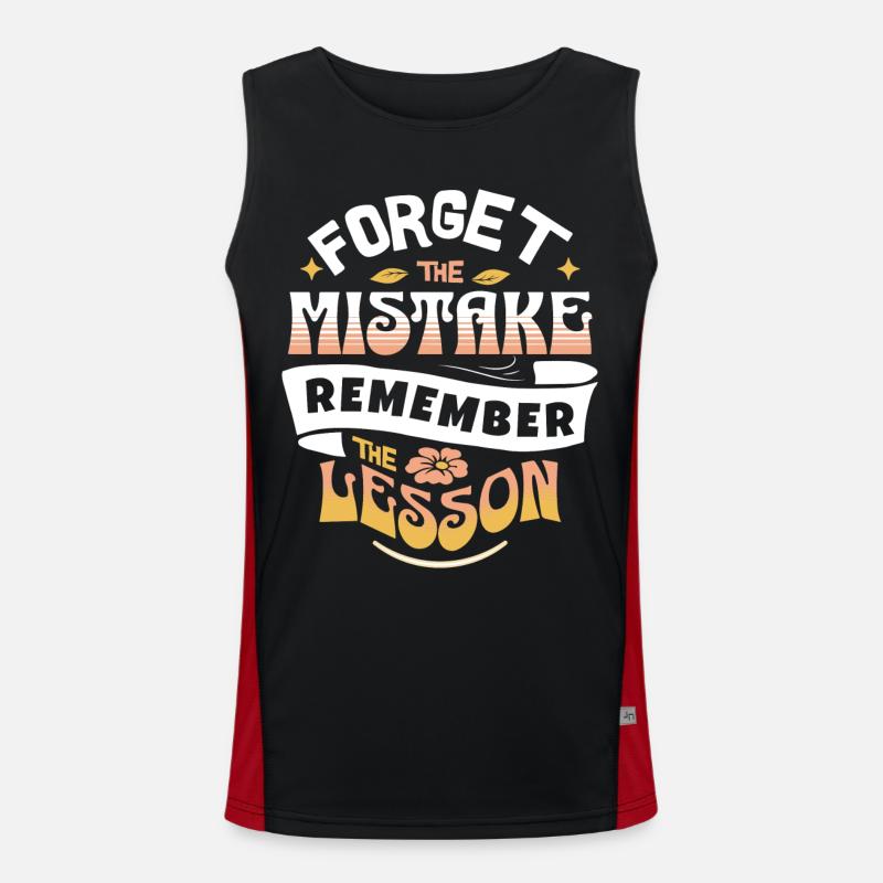 Motivational Typographic Quotation Mistake Lesson Men's Functional Contrast Tank Top 
