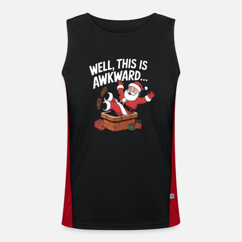 Well This Is Awkward - Men's Functional Contrast Tank Top  - black/red