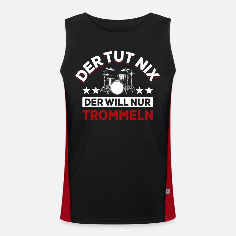 Der tut nix der will nur trommeln - Spruch Funktionelles Kontrast-Tank Top für Männer 