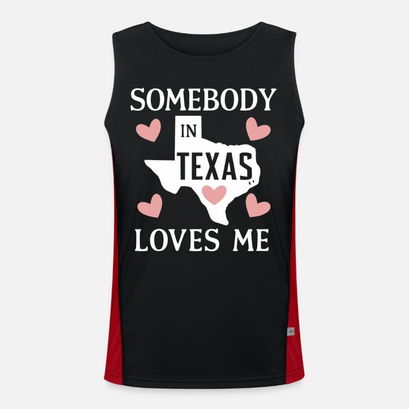 Texas State Texans Texas - Men's Functional Contrast Tank Top - black/red