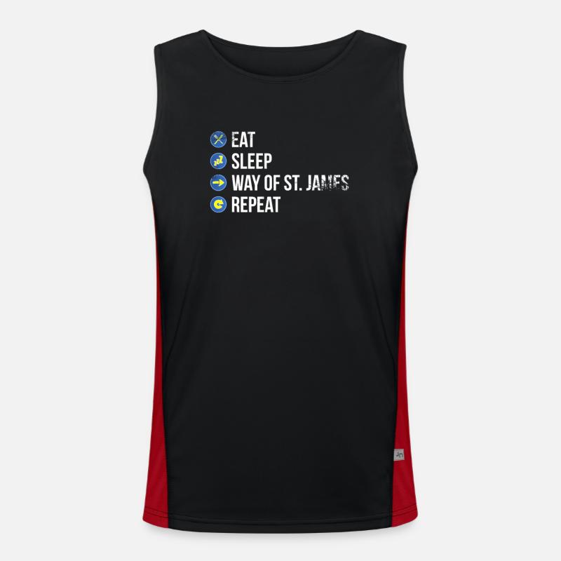 Santiago de Compostela Pilger Funktionelles Kontrast-Tank Top für Männer 
