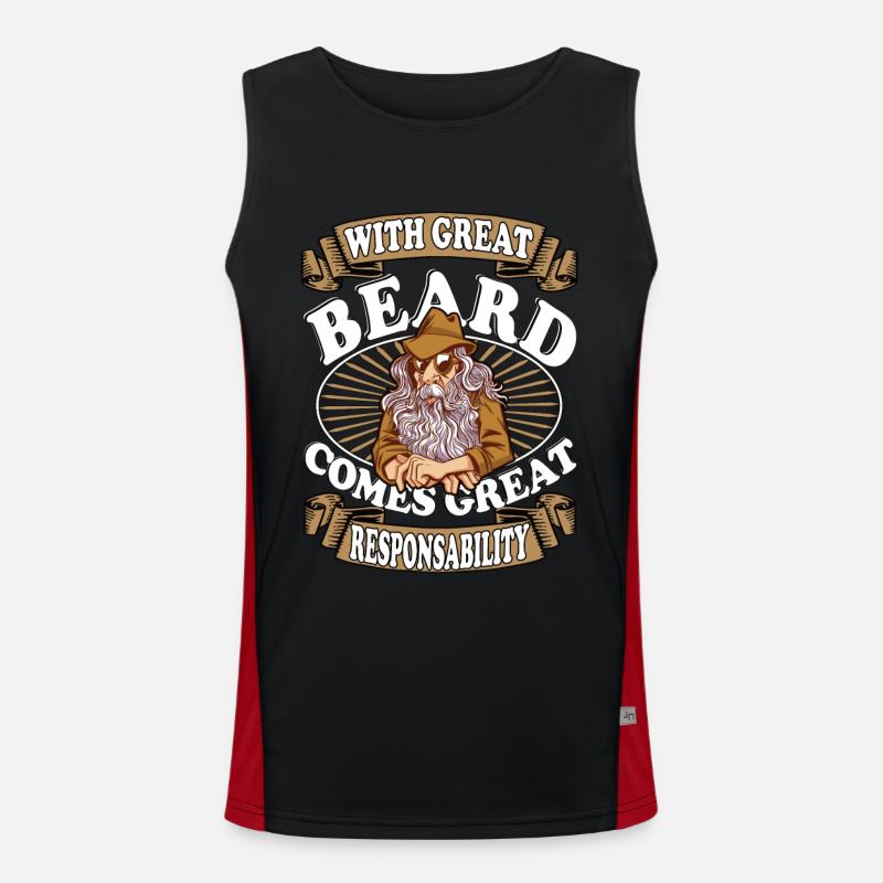 With great beard comes great responsability Bart Men's Functional Contrast Tank Top 