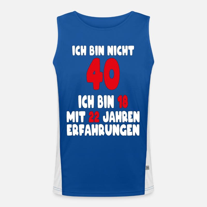 Geburtstag Motiv | Ich bin nicht 40 ich bin 18 Funktionelles Kontrast-Tank Top für Männer 