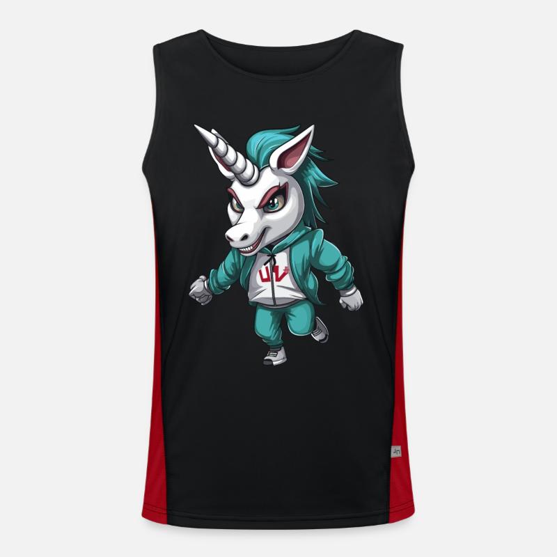 Grim Unicorn Design - Mystical Magic Men's Functional Contrast Tank Top 