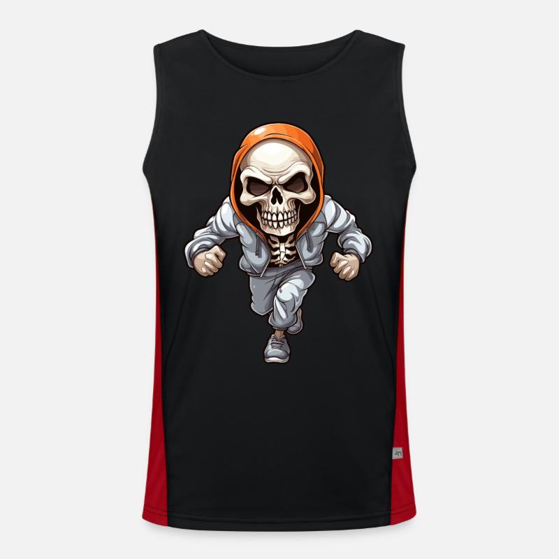 Skull im Jogginganzug Design Totenkopf Funktionelles Kontrast-Tank Top für Männer 