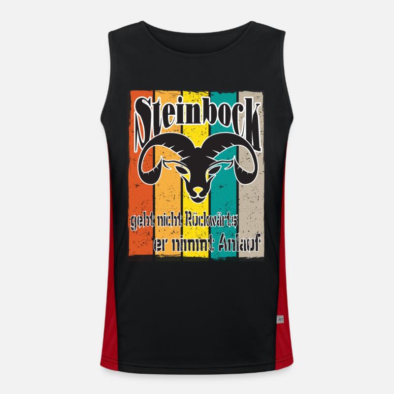 Geburtstag Steinbock Sternzeichen Spruch Funktionelles Kontrast-Tank Top für Männer 