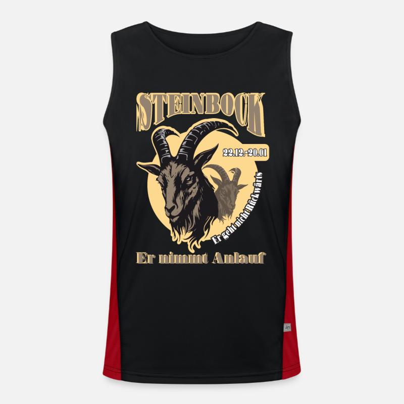 Geburtstag Steinbock Sternzeichen Spruch Funktionelles Kontrast-Tank Top für Männer 