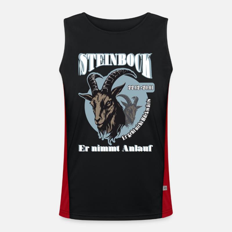 Geburtstag Steinbock Sternzeichen Spruch Funktionelles Kontrast-Tank Top für Männer 